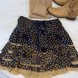 Free People Frayed Silk Skirt